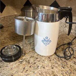 CorningWare Vintage Cornflower Blue Percolator Electric 10 cup